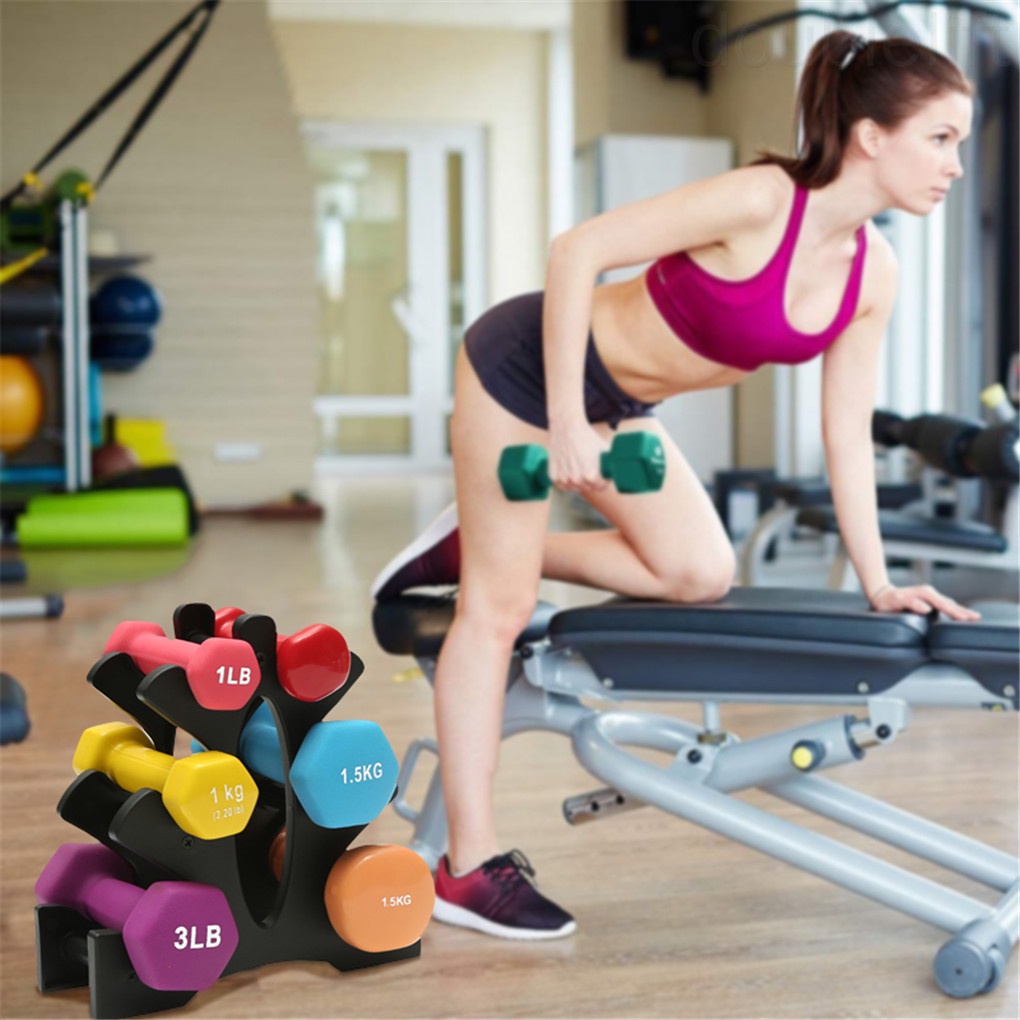 Giá đỡ tạ 3 tầng tiện dụng cho gia đình