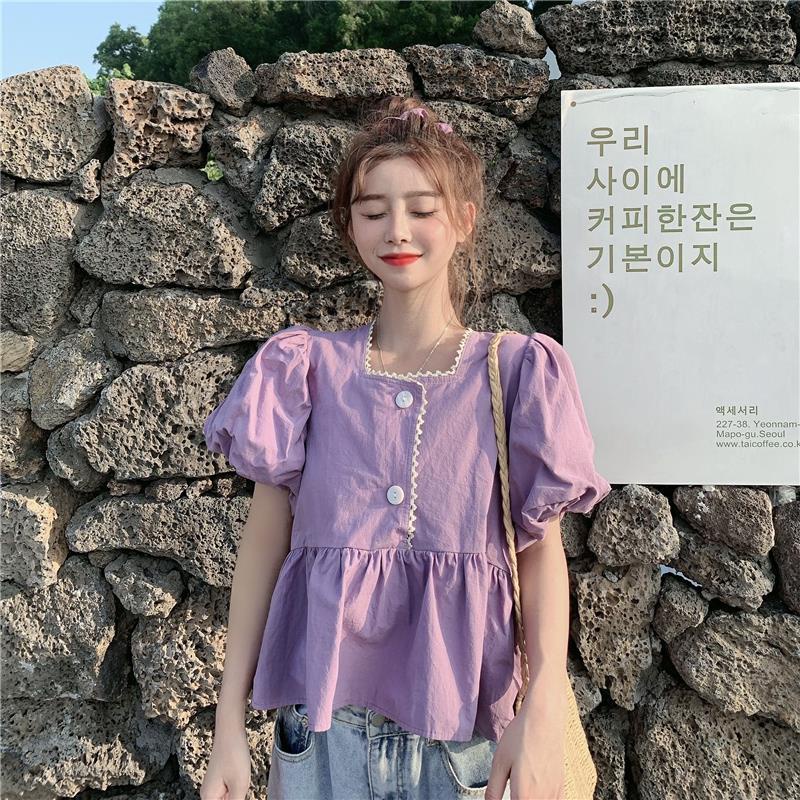 Áo Kiểu Tay Phồng Thiết Kế Mới Ngọt Ngào Thời Trang Mùa Hè Theo Phong Cách