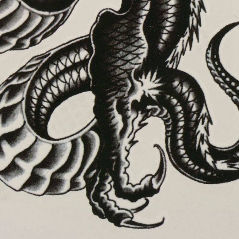 Hình Xăm Dán 3D Hình Rồng Đen Chống Nước