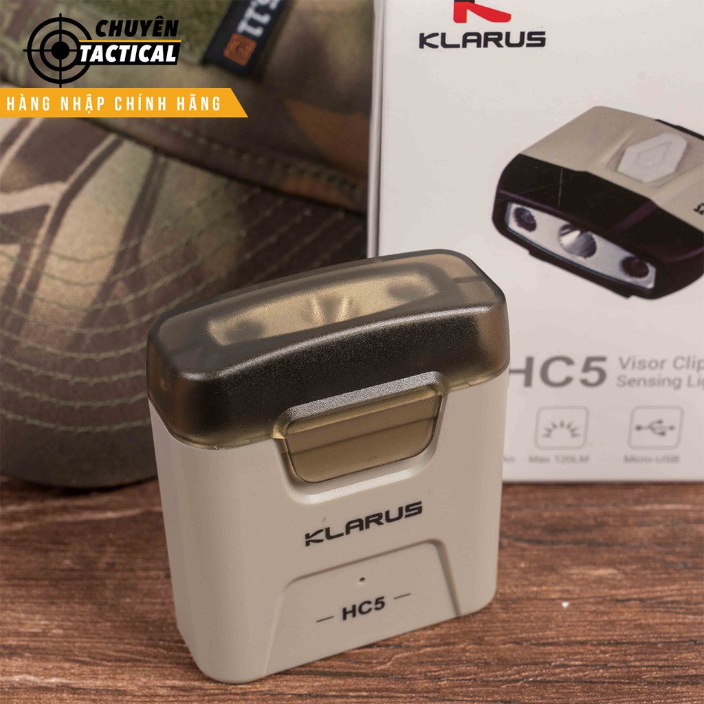 [HÀNG HOT] KLARUS HC5 - Đèn pin và đèn sạc cài mũ cảm biến chuyển động siêu nhẹ sáng 120 lumen chiếu 13.5h sạc USB