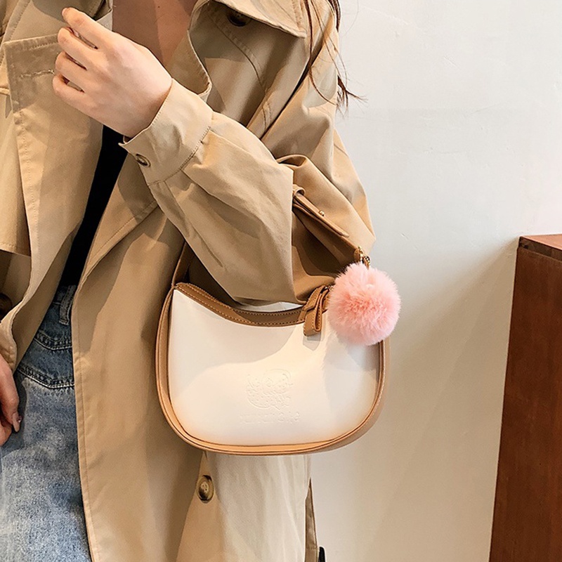 Túi IELGY đeo chéo bằng lông nhung dễ phối đồ thời trang cho bạn gái