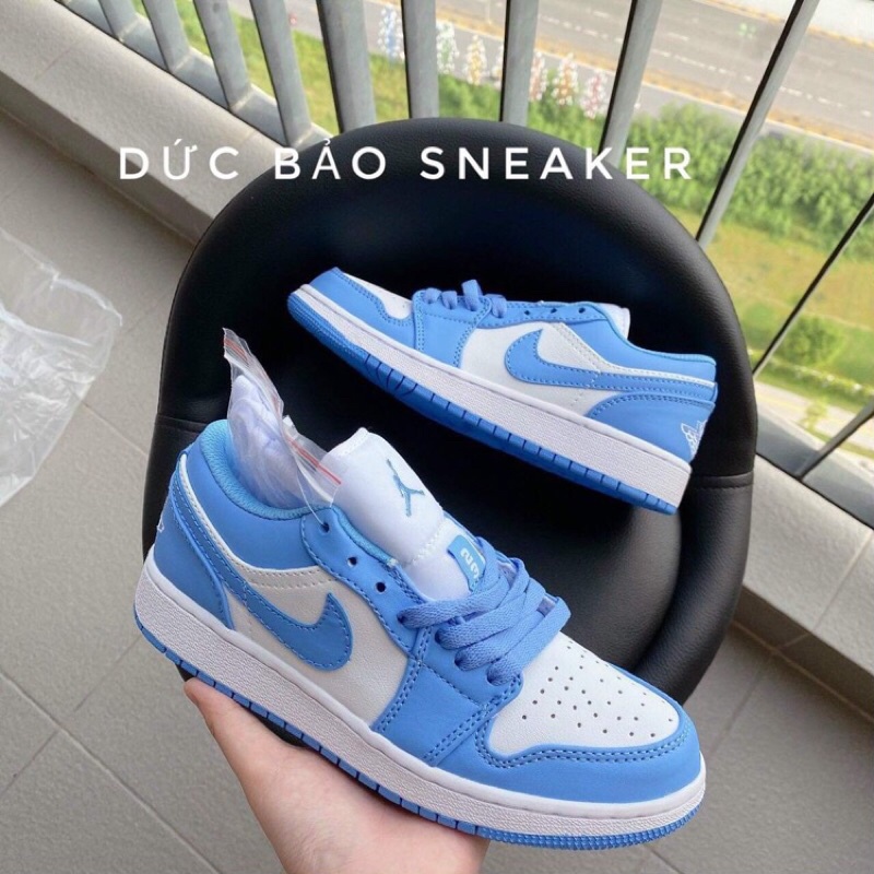Jordan xanh dương nhạt  .  Giày Jordan 1 cổ thấp ,  thể thao nam nữ sneaker jd1 Full box