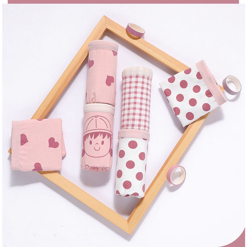 Quần chíp cho bé gái combo 4 chiếc quần lót đùi trẻ em chất cotton mềm mại hàng Quảng Châu cao cấp JIMADO S1306
