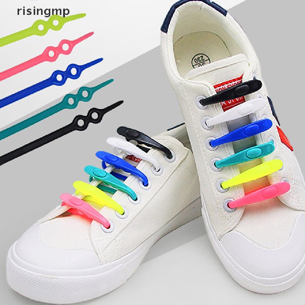 Set 12 Dây Giày Silicone Co Giãn Không Cần Buộc Tiện Dụng ♨Trên đó