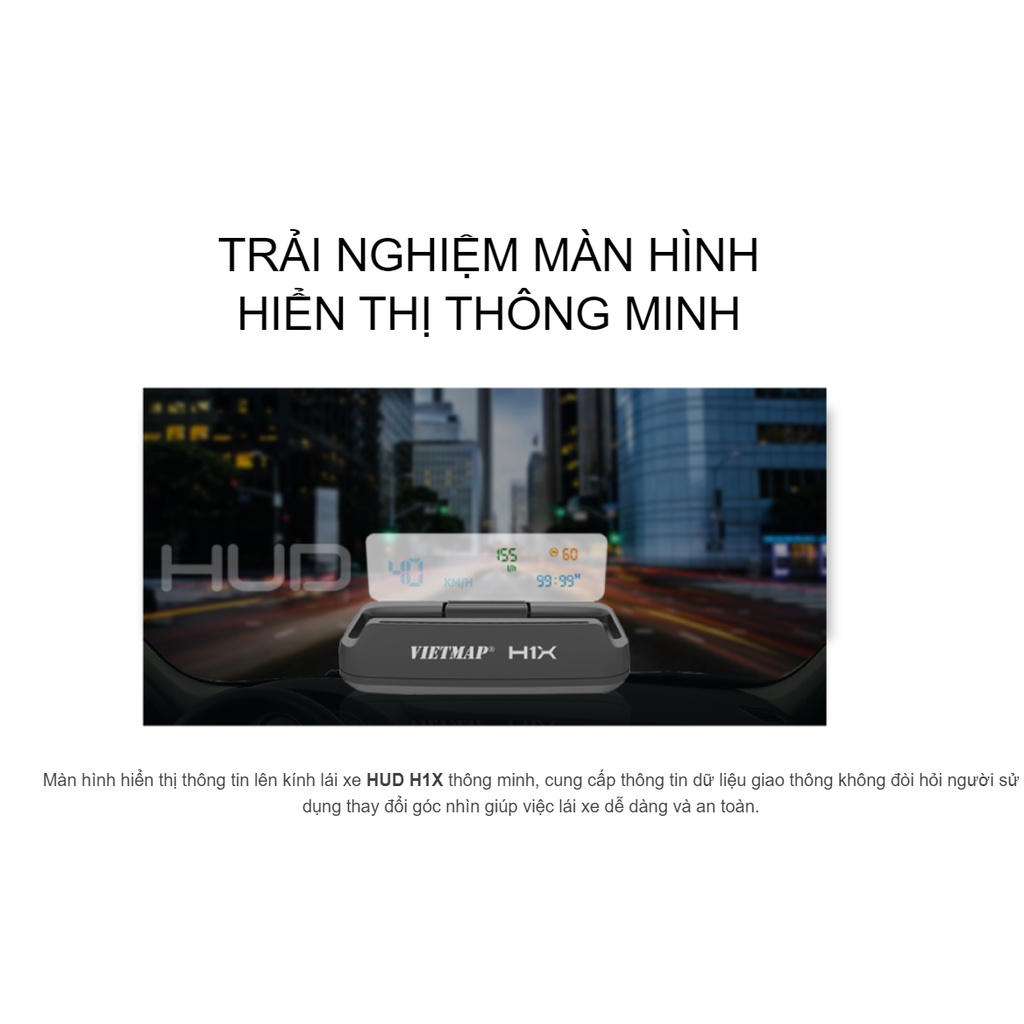 [Miễn Phí Lắp Đặt] VIETMAP HUD H1X - Màn Hình Hiển Thị Thông Tin Thông Minh