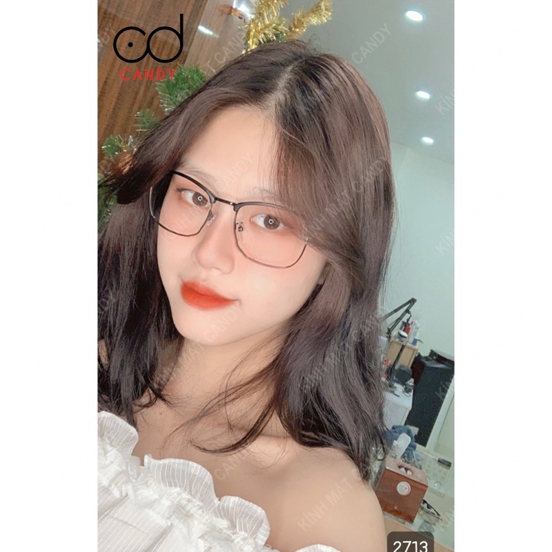 Gọng kính cận vuông kim loại 2713 – Tiệm kính Candy