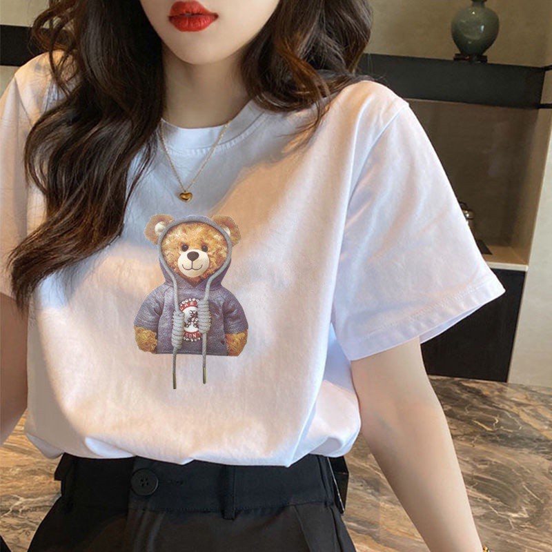 Korean version of loose fashion print trend short-sleeved T-shirt woman