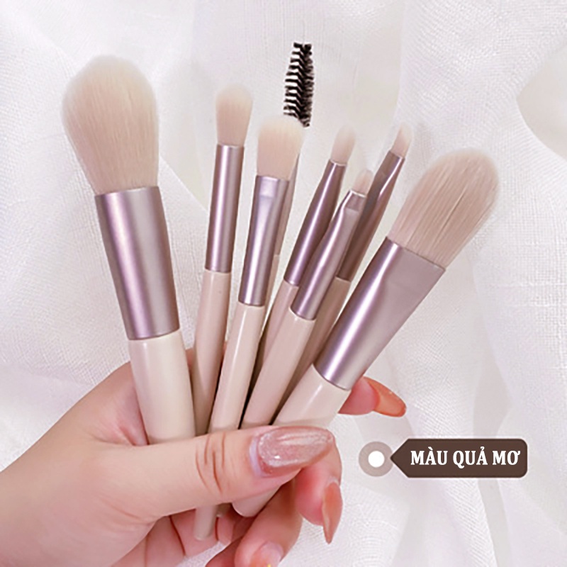 Set 8 Bộ cọ trang điểm sợi lông mềm chất lượng cao -URBHZST8