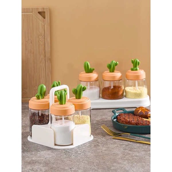 BỘ GIA VỊ HÌNH XƯƠNG RỒNG KÈM THÌA TIỆN LỢI CHO NHÀ BẾP-KÈM KHAY ĐỰNG