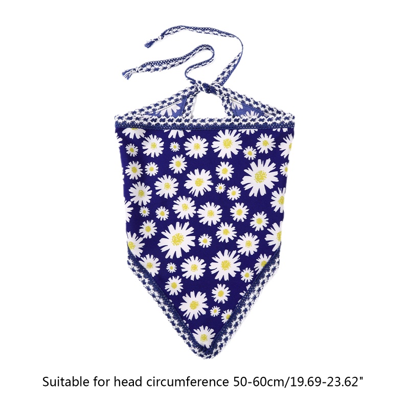 Băng Đô Dệt Kim In Họa Tiết Hoa Cúc / Tam Giác Xinh Xắn Dành Cho Nữ Y2K