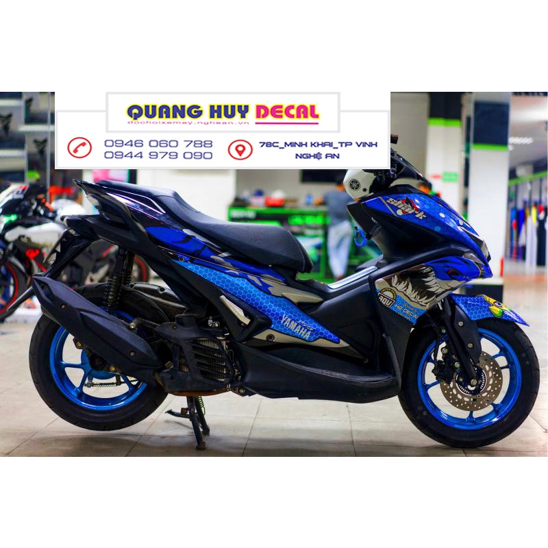 Tem trùm NVX cá mập xanh dương shark - Độ dán team trùm decal xe máy NVX cá mập xanh dương shark - Team trùm decal xe má