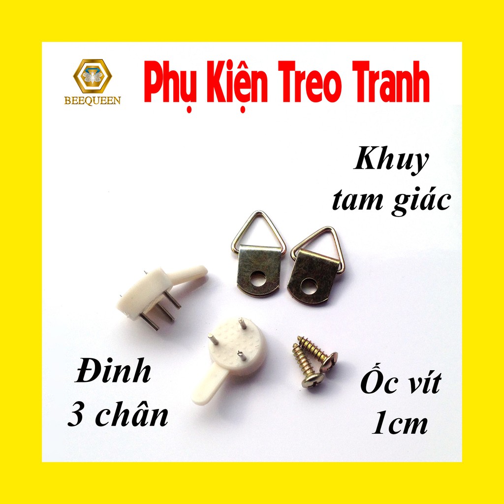 [Giá Rẻ - Chất Lượng] Combo 30 Đinh,Ghim Ba Chân, Khuy Tam Giác, Ốc Vít - Phụ Kiện Treo Tranh