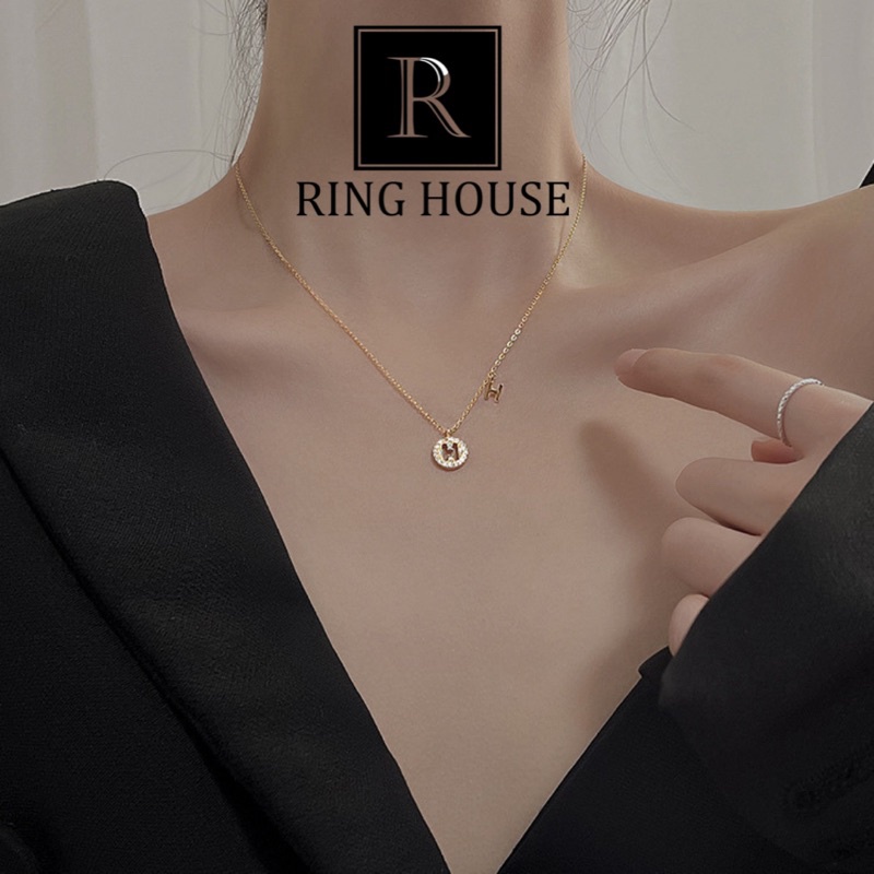 (Titan) N8 Dây Chuyền Nữ Titan Không Gỉ Double Chữ H Đẹp Mảnh