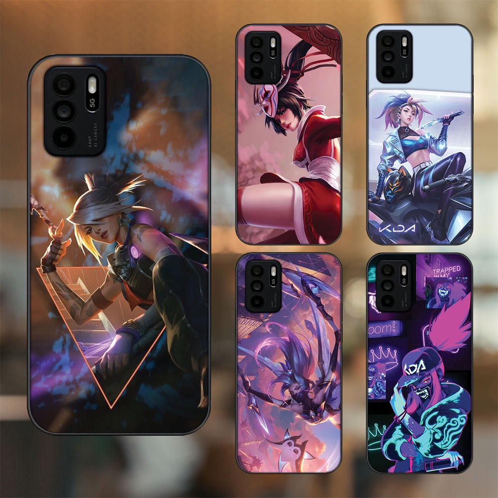 Ốp lưng Oppo Reno 6Z 5G viền đen in hình Akali Liên Minh Huyền Thoại