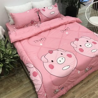 Chăn phao siêu nhẹ, chăn đông mẫu heo hồng mới (chat chọn mẫu)