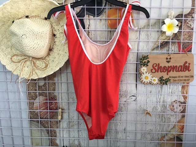 Bikini đi biển liền mảnh nơ vai dễ thương, có 4 màu