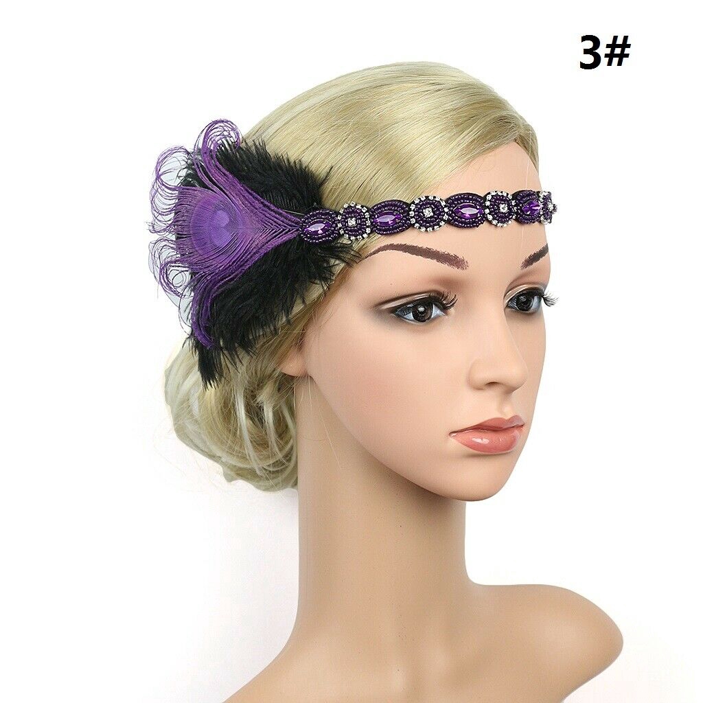 Băng đô đính hoa và lông vũ phong cách cổ điển