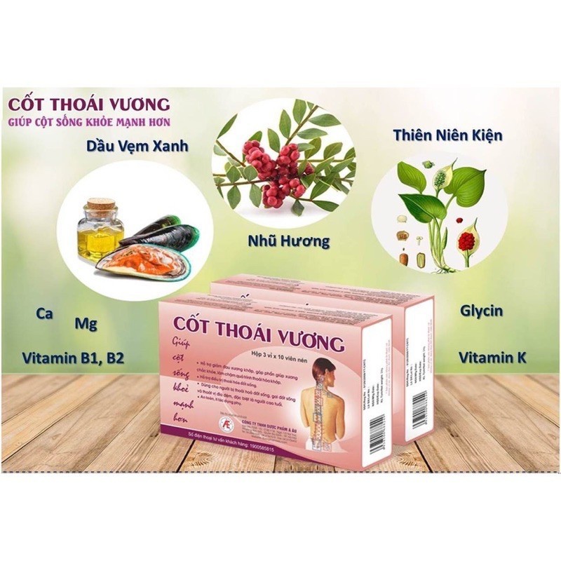 Cốt Thoái Vương - Viên Uống Hỗ Trợ Thoái Hóa Cột Sống, Thoát Vị Đĩa Đệm, Viêm Khớp (Hộp 30 viên) [Chính Hãng]