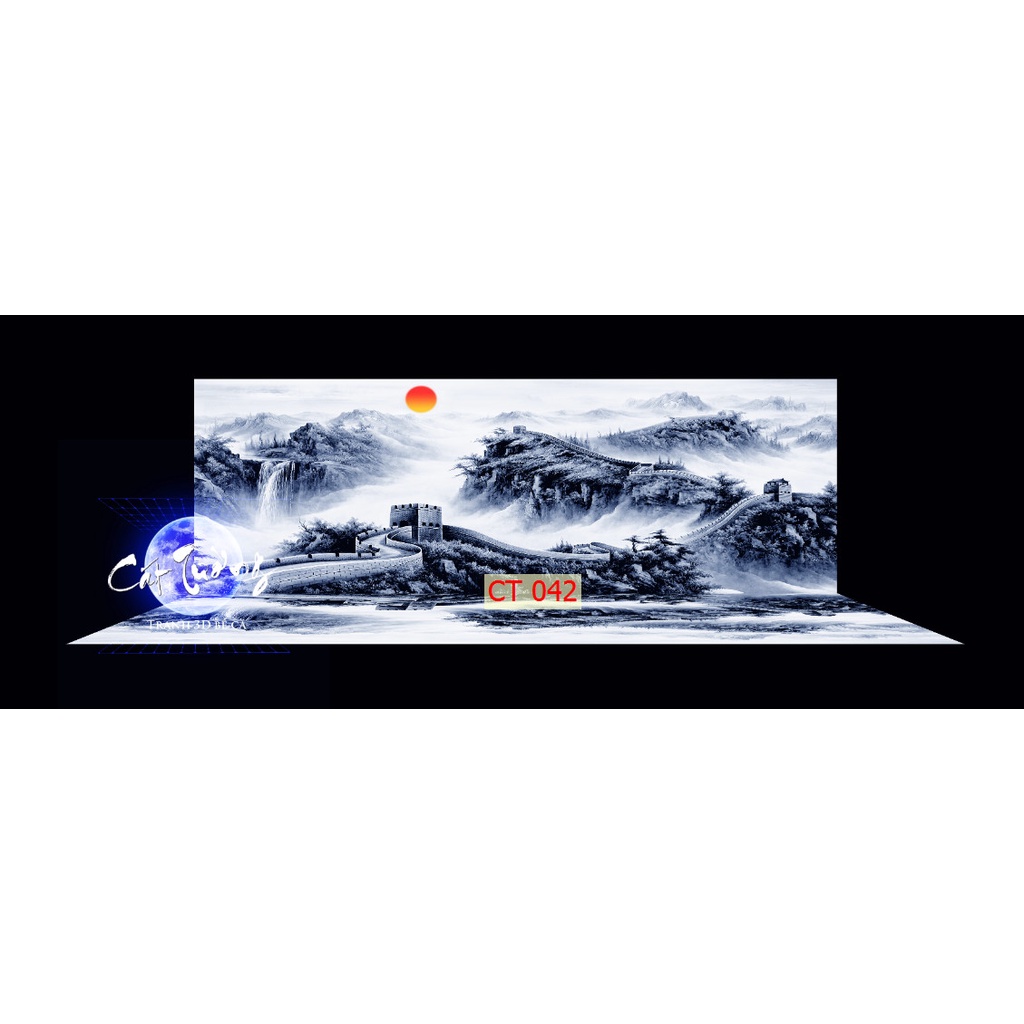 tranh 3d. tranh dán bể cá thủy sinh, bể cá rồng (tranh lưng)