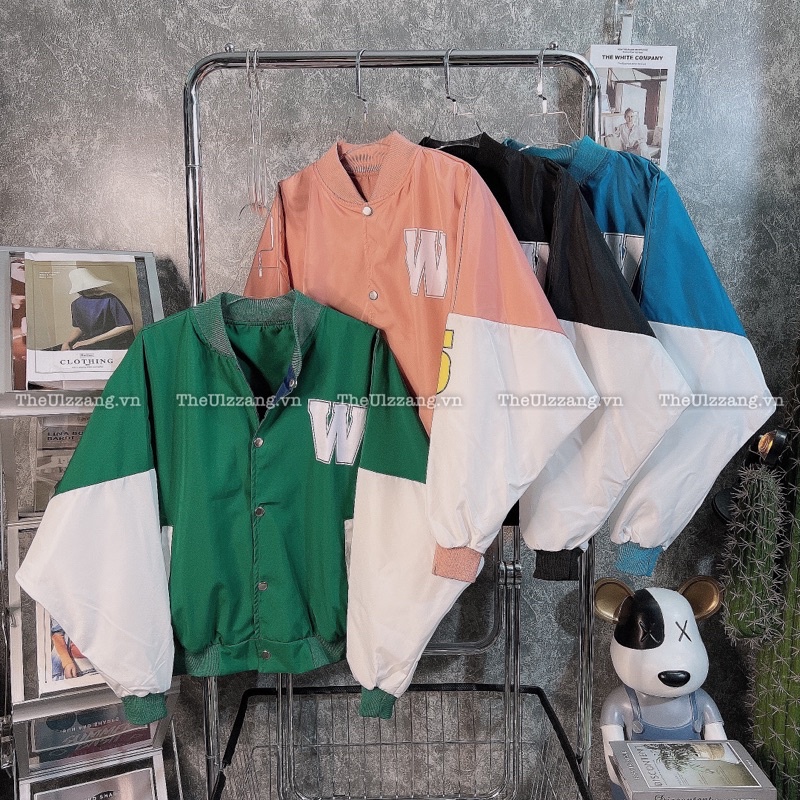 Áo Khoác Bomber Dù Quảng Châu 2 Lớp Form Croptop Rộng Dơi Tay Phồng Sọc in 5 W - DU3006