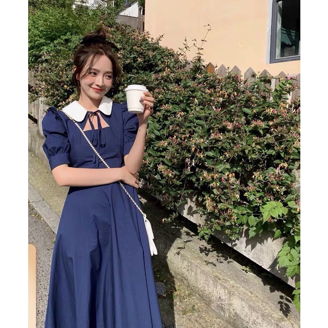 Đầm nữ dự tiệc cổ sen khoét phối cột nơ phong cách Hàn Quốc trẻ trung thời trang -Thời Trang VADA (VD404) | BigBuy360 - bigbuy360.vn