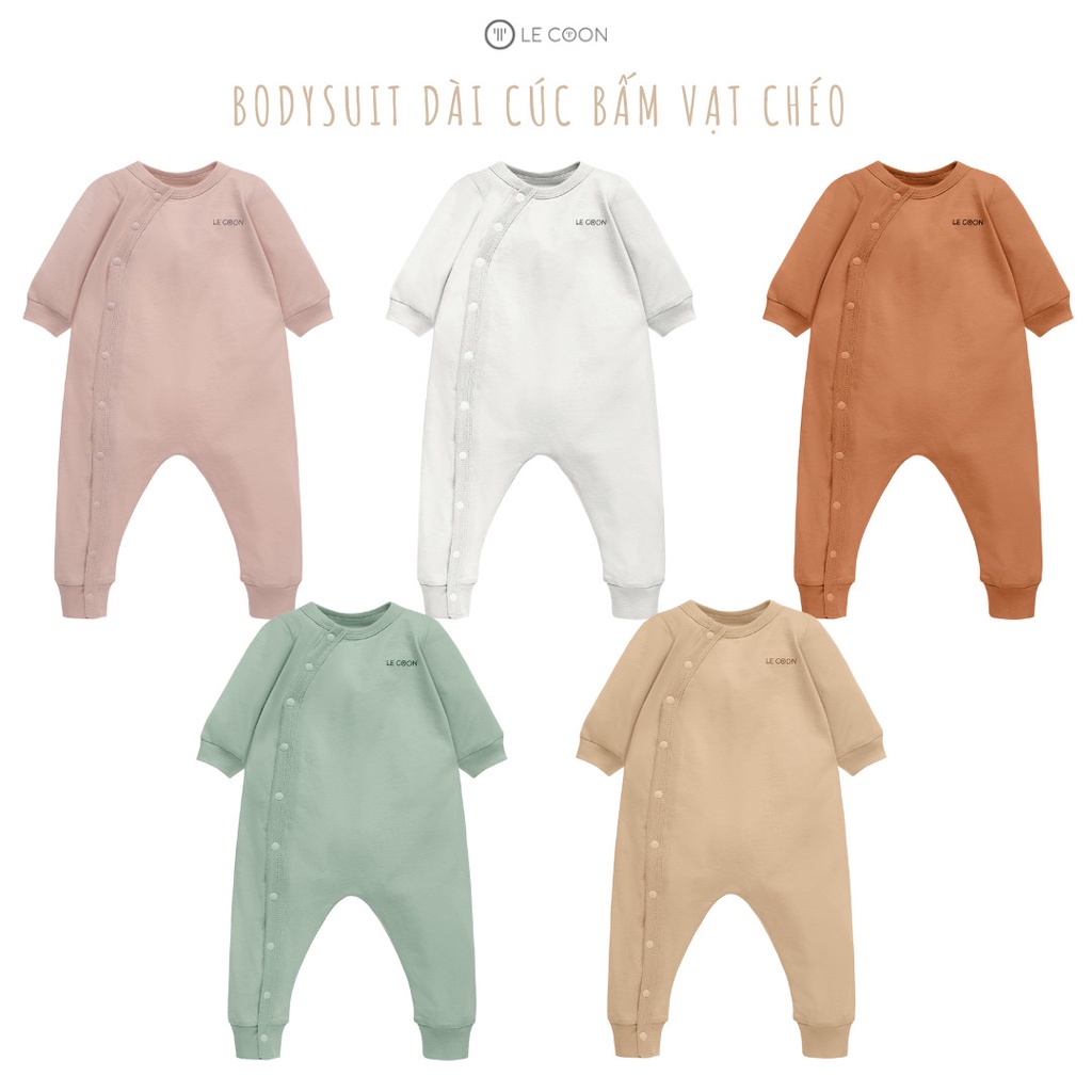 [CHÍNH HÃNG] Bodysuit cúc bấm vạt chéo dài tay trẻ em Le Coon