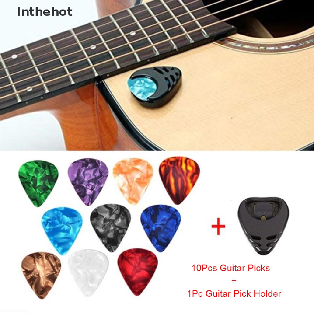 Bộ 10 Phím Gãy Nhiều Màu Sắc Có Giá Đỡ Cho Đàn Guitar Điện /