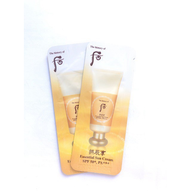 Combo 10 gói kem chống nắng whoo Essential Sun Cream SPF 50+,PA+++