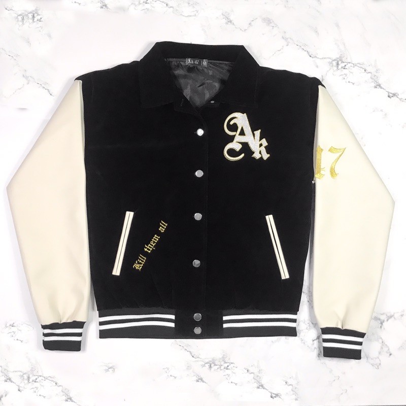 Áo Khoác Varsity đen- Ak 47 Republic