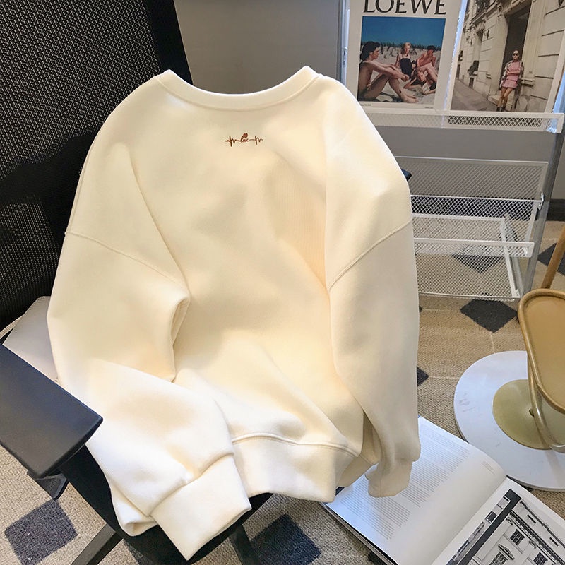 Áo Sweater Cổ Tròn Dáng Rộng Thiết Kế Mới Thời Trang Mùa Thu Dành Cho Nữ