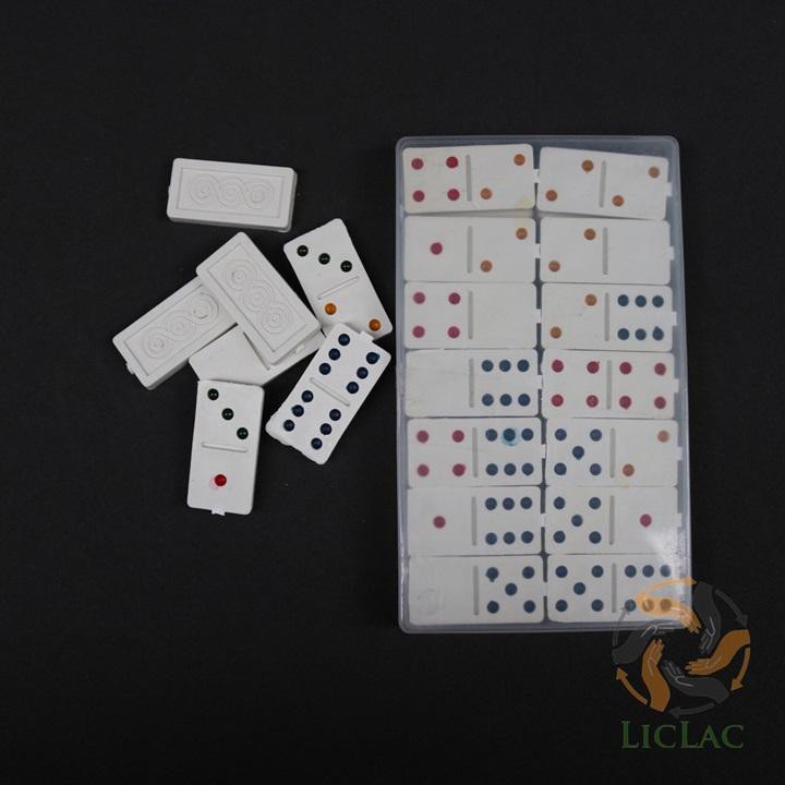 Hộp đồ chơi bộ cờ Domino giá rẻ màu Trắng Ngà có hộp đựng cờ - Bộ Chơi Cờ Giải Trí - LICLAC