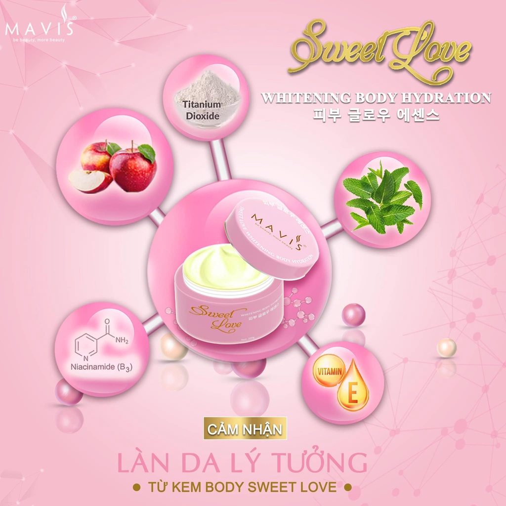[DATE 07/04/23] Kem dưỡng trắng da body hương nước hoa Sweet Love 200g