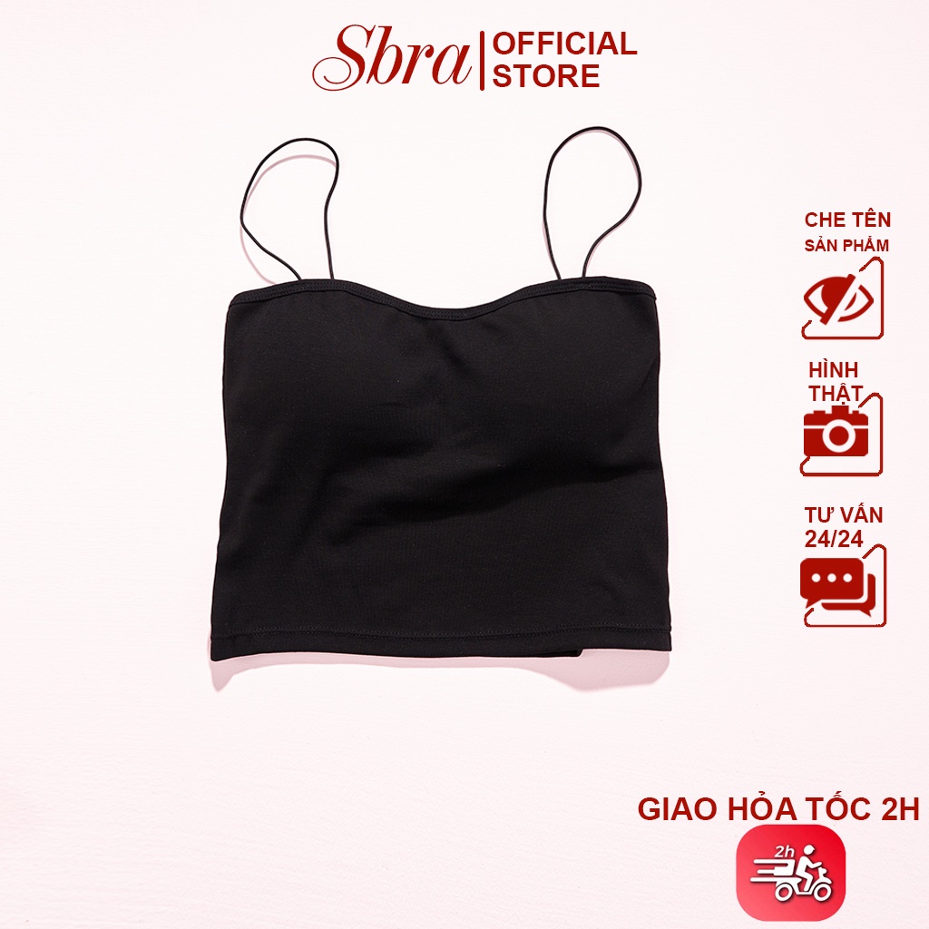 Áo Hai Dây Nữ Sbra Dáng Ôm Croptop Chất Cotton Mịn Đệm Nâng Đỡ Ngực 2S01