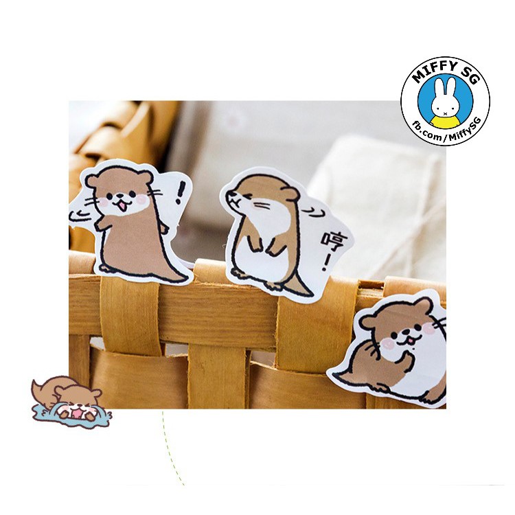 Hộp 45 sticker hoạt hình trang trí planner/bulletjournal RÁI CÁ MOE MOE
