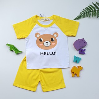 Bộ Cộc Tay Minky Mom 100% Cotton Họa Tiết Hoạt Hình Cho Bé Q205, Unchi Store