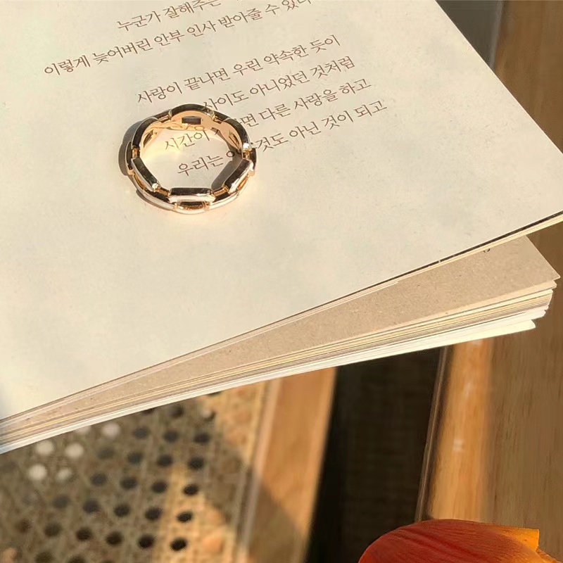 Nhẫn Đeo Tay Bằng Kim Loại Tráng Men Kiểu Retro Hàn Quốc Dễ Thương