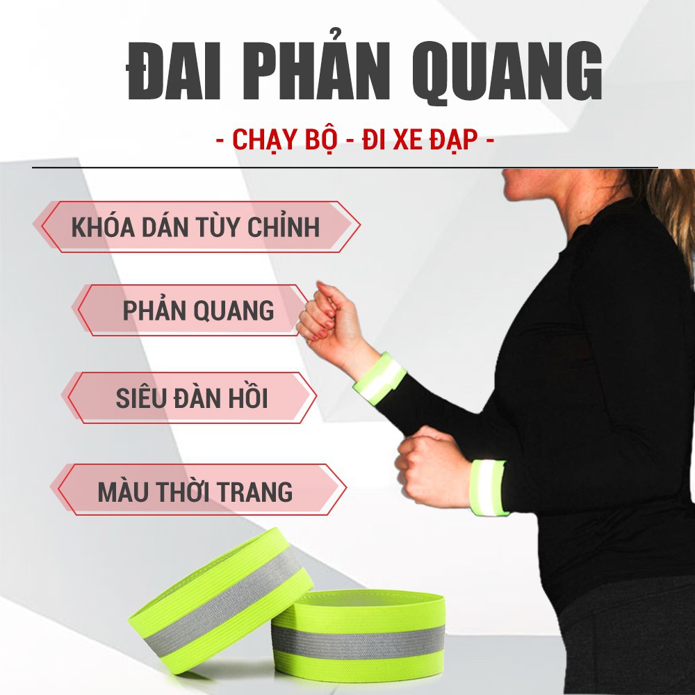 Cặp Đai Phản Quang Đeo Tay Chân ⚡Free Ship⚡ Bó Ống Tay Chân