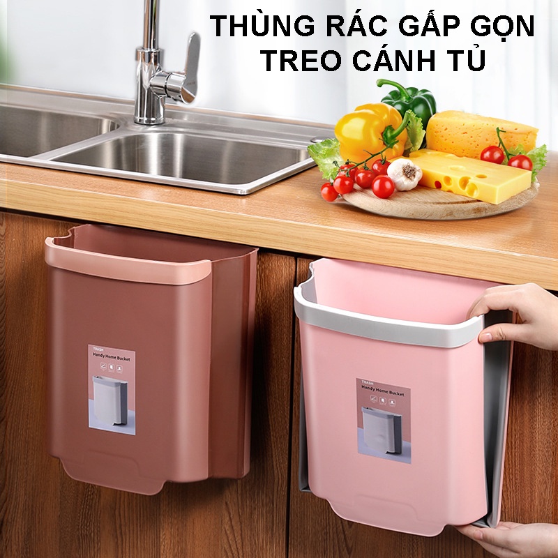 Thùng Rác Gấp Gọn Thông Minh, Treo Cửa Bếp Cửa Tủ Tiện Lợi