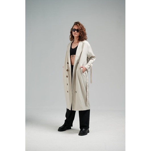 Áo khoác 2 hàng khuy- Kem | BigBuy360 - bigbuy360.vn