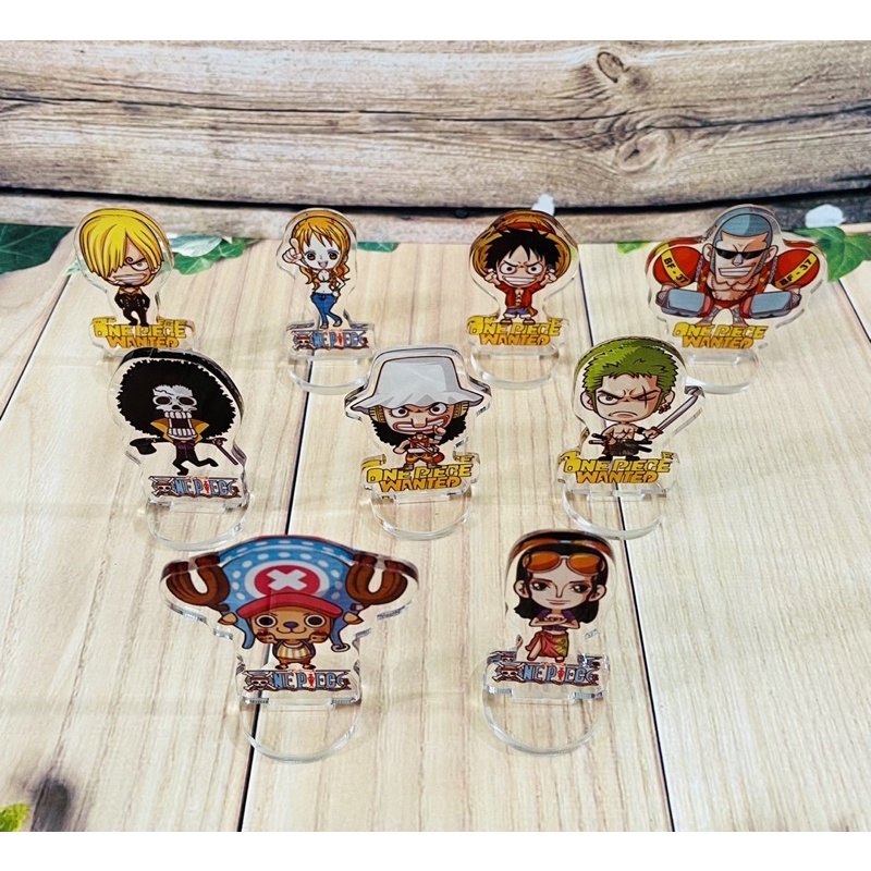 bộ 9 Standee để bàn one piece mica trong/tượng mô hình anime one piece