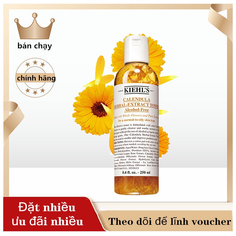 Toner Hoa CÚC KIEHL'S 250ml 🌸kiehl’s Calendula Herbal-Extract Toner Alcohol-Free 250ml🌸Nước Cân Bằng Da