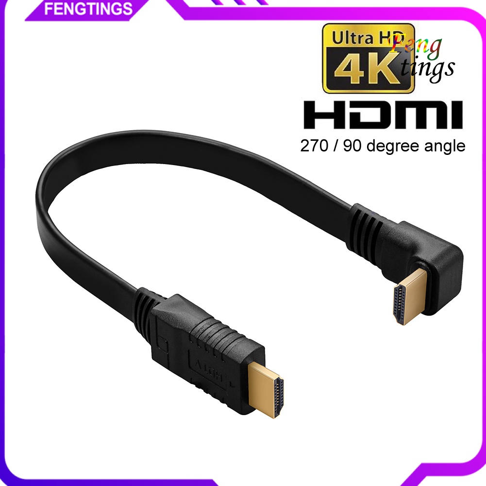 【FT】DOONJIEY 30cm 270/90 Degree High Speed HDMI-compatible to HDMI-compatible Cable 4K 3D 1080P for TV