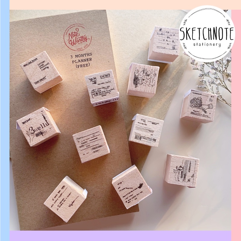 Con dấu gỗ họa tiết mini Wooden Stamp sp023