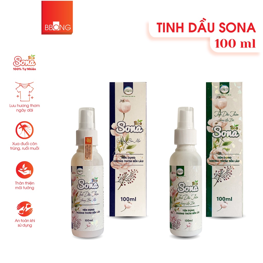 Nước Xả Vải Khô Sona Làm Mềm Vải - Chai Nước Hoa .Xịt Thơm Quần Áo - Khử Mùi Mồ Hôi- Lưu Hương Thơm Bền Lâu