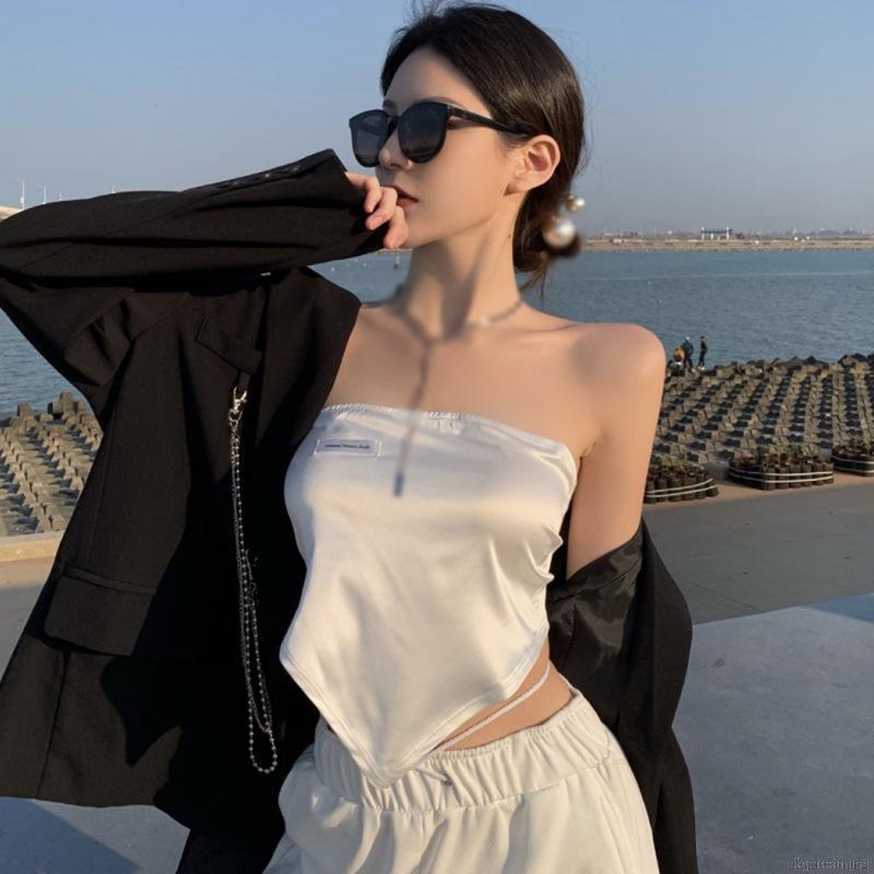 Áo ống chất vải satin thiết kế độc đáo thời trang mùa hè cho nữ