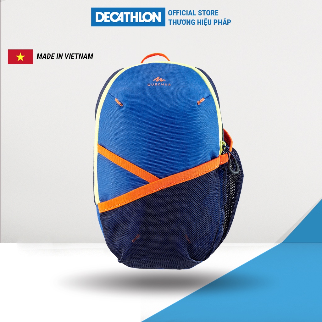 Balo trẻ em QUECHUA dã ngoại mh100 5 lít - xanh dương/cam