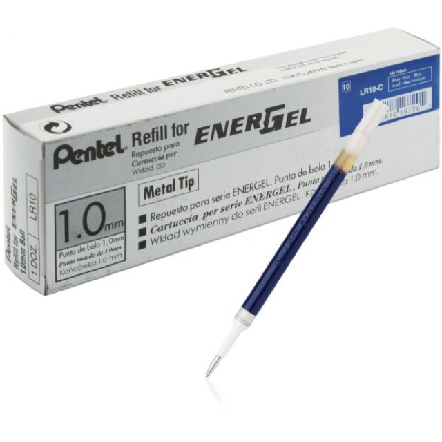 Combo 12 Ruột Pentel Energel 0.5/0.7/1.0mm - Xanh, đỏ, đen