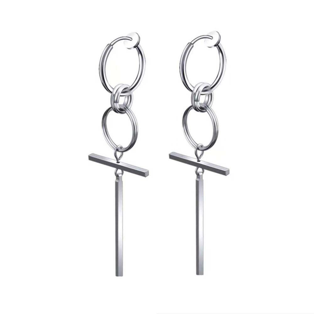 MXGOODS Bông Tai Hình Thánh Giá Màu Đen Phong Cách Hàn Quốc