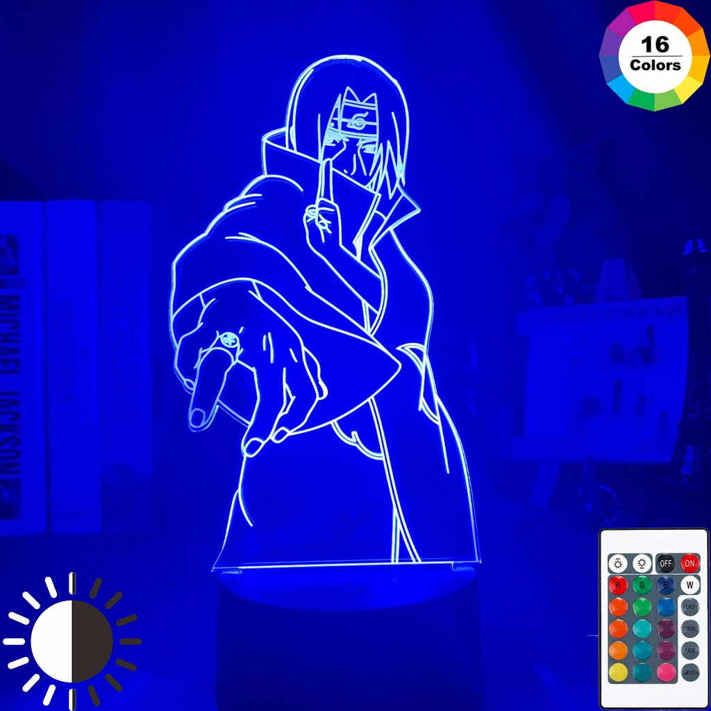 Đèn ảo ảnh 3D Itachi Uchiha Hình cảm ứng Đèn ngủ cho trẻ em Trang trí phòng ngủ Món quà mát mẻ cho trẻ em Đèn ngủ Led Naruto