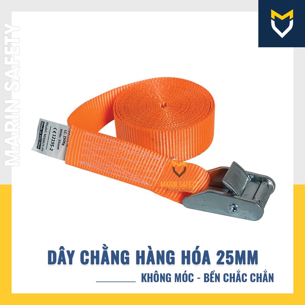 Dây cảo chằng hàng màu cam chịu lực 250kg nhiều kích thước